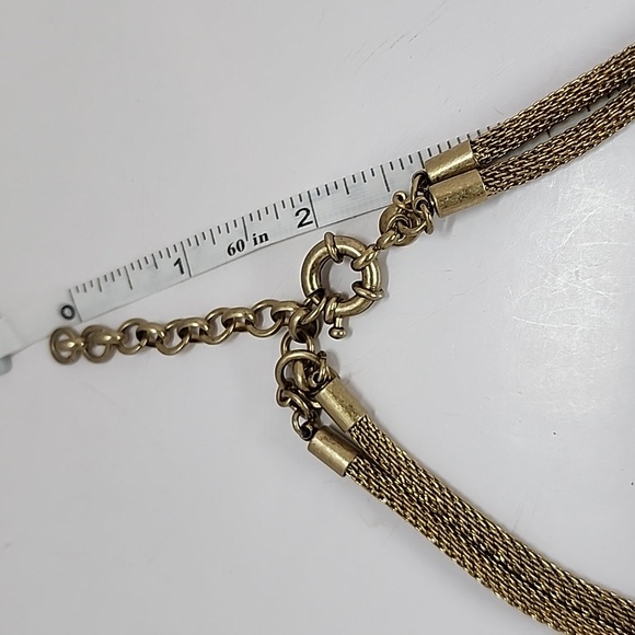 J. Crew Gold Tone Triple Knot Mesh 🪢 Link Chain Necklace - Picture 9 of 11